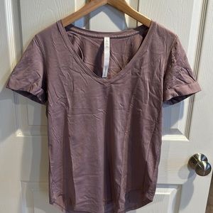 lululemon v neck t shirt with cuff sleeves